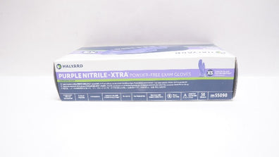 Halyard 55090 Purple Nitrile-Extra Powder-Free Exam Gloves,Size XS (x)-Box of 50